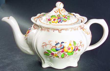 Apple Blossom Brown Teapot & Lid