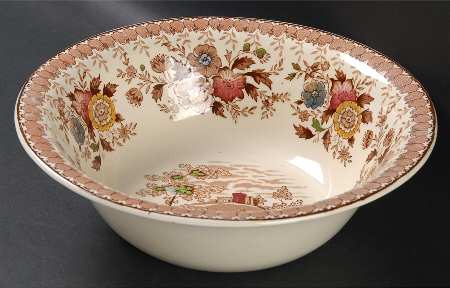 Apple Blossom Brown 8" Round Vegetable Bowl