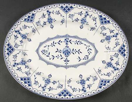 Blue Danish 16" Oval Serving Platter