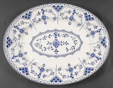 Blue Danish 14" Oval Serving Platter