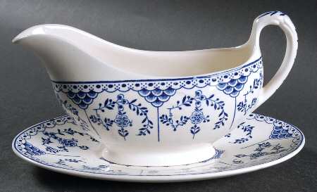 Blue Danish Gravy Boat & Underplate