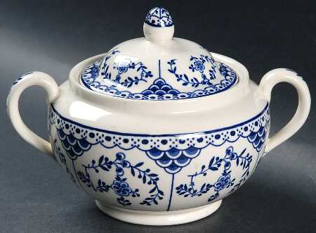 Blue Danish Sugar Bowl & Lid