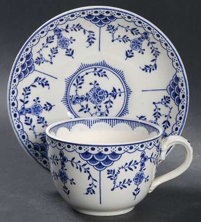 Blue Danish Flat Cup & Saucer Set