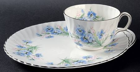 Blue Mist Snack Plate & Cup Set