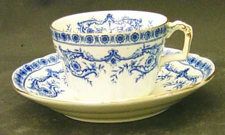 Burlington Blue Flat Cup & Saucer Set