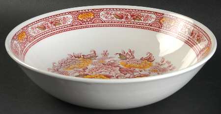 Canterbury Red Multicolor 9" Round Vegetable Bowl
