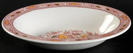 Canterbury Red Multicolor 8" Oval Vegetable Bowl