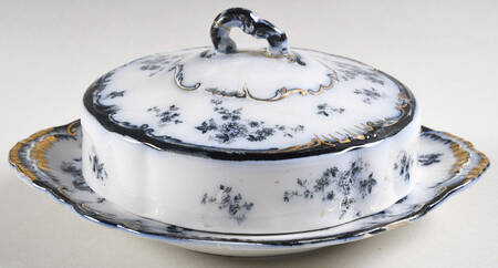 Chiswick (Flow Blue) Round Covered Butter