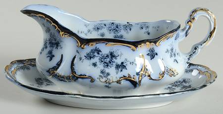 Chiswick (Flow Blue) Gravy Boat & Underplate/Relish
