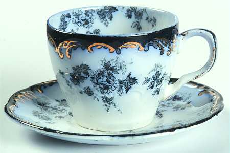 Chiswick (Flow Blue) Flat Demitasse Cup & Saucer Set