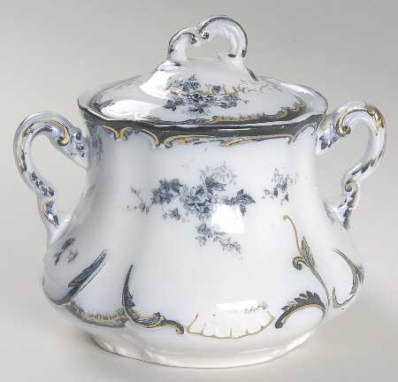 Chiswick (Flow Blue) Sugar Bowl & Lid