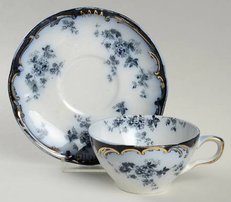 Chiswick (Flow Blue) Flat Cup & Saucer Set