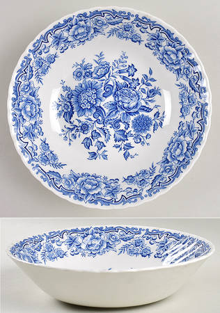 Clifton Blue and White 8" Round Vegetable Bowl