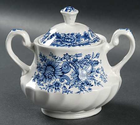 Clifton Blue and White Sugar Bowl & Lid