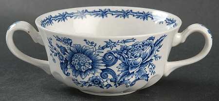 Clifton Blue and White Flat Cream Soup Bowl