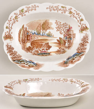 Coaching Days Multicolor (White) 8" Oval Vegetable Bowl