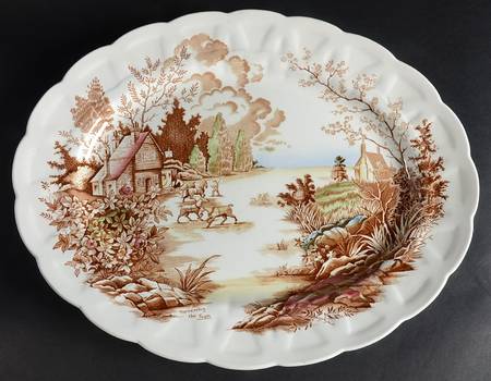 Coaching Days Multicolor (White) 15" Oval Serving Platter