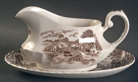 Country Days Brown Gravy Boat & Underplate/Relish