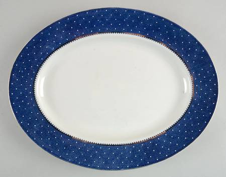 Conway Blue 14" Oval Serving Platter