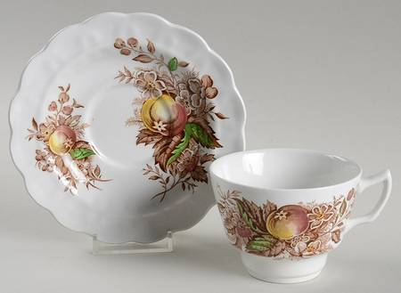 Devon Fruit Flat Cup & Saucer Set