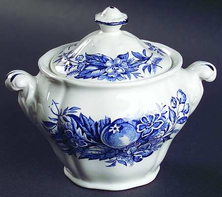 Devon Fruit Blue Sugar Bowl & Lid