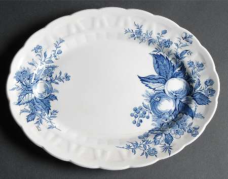 Devon Fruit Blue 12" Oval Serving Platter