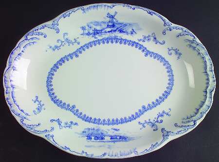 Delft Blue (No Trim) 14" Oval Serving Platter