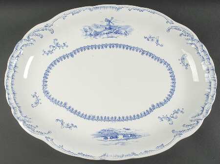 Delft Blue (No Trim) 20" Oval Serving Platter