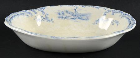 Delft Blue (No Trim) 9" Oval Vegetable Bowl