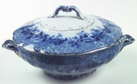 Dundee (Flow Blue) Round Covered Vegetable