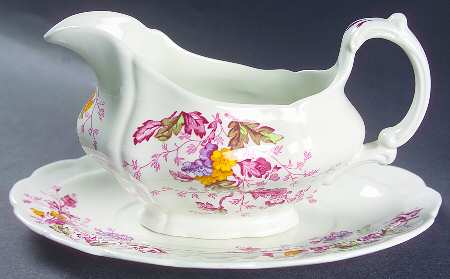 English Garden Gravy Boat & Underplate