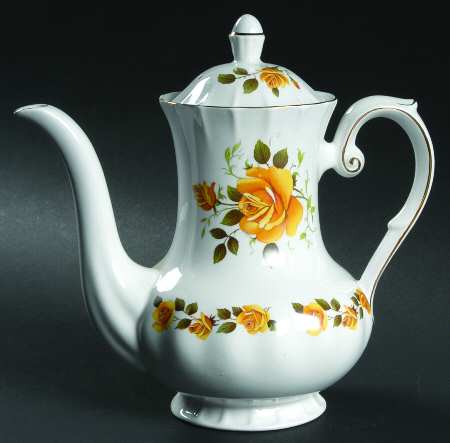 Golden Rose Coffee Pot & Lid