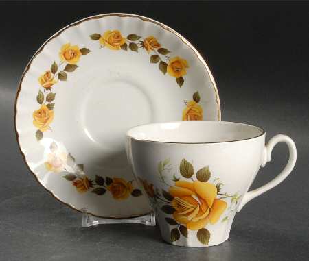 Golden Rose Flat Cup & Saucer Set