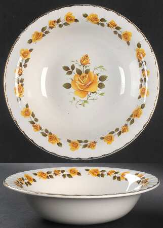 Golden Rose 8" Round Vegetable Bowl