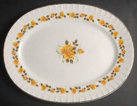 Golden Rose 14" Oval Serving Platter