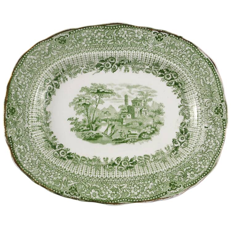 Grecian Green 11" Oval Serving Platter