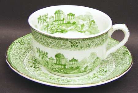 Grecian Green Oversized Cup & Saucer Set