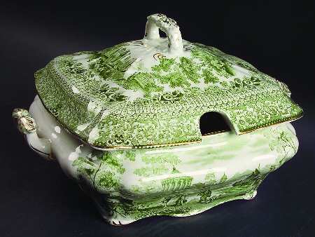Grecian Green Square Covered Vegetable