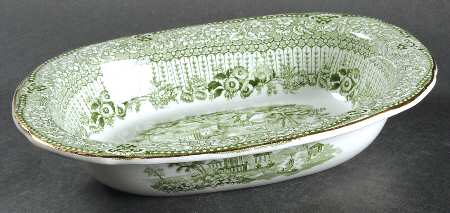 Grecian Green 9" Oval Vegetable Bowl