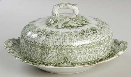 Grecian Green Round Covered Butter