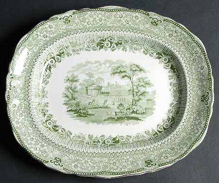 Grecian Green 12" Oval Serving Platter