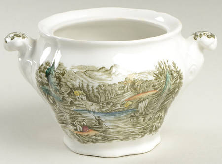Heritage Green Multicolor Sugar Bowl No Lid
