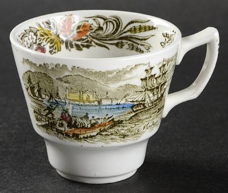 Heritage Green Multicolor Flat Demitasse Cup