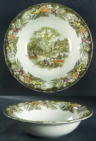 Heritage Green Multicolor 8" Round Vegetable Bowl