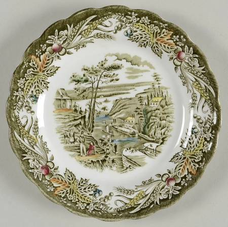Heritage Green Multicolor Dessert/Pie Plate