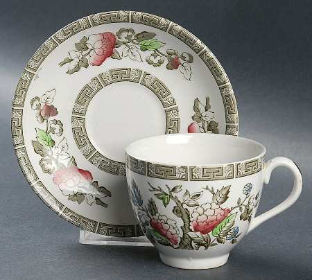 Indian Tree Flat Cup & Saucer Set
