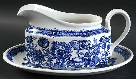 Jacobean Blue Gravy Boat & Underplate