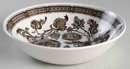 Jacobean Brown 9" Round Vegetable Bowl