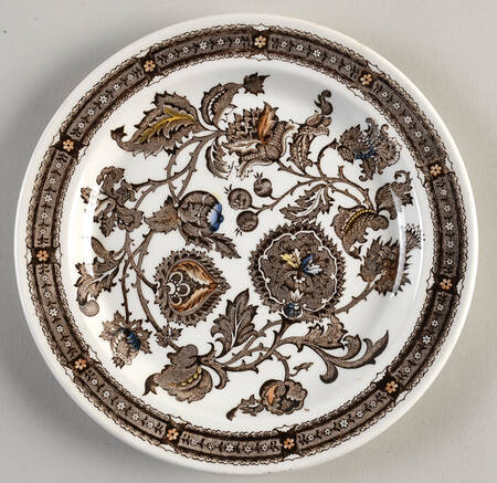 Jacobean Brown Dessert/Pie Plate