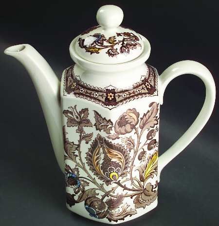 Jacobean Brown Coffee Pot & Lid